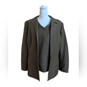 Le Suit Linen Blend 2-Piece Set Blazer & Sleeveless Top